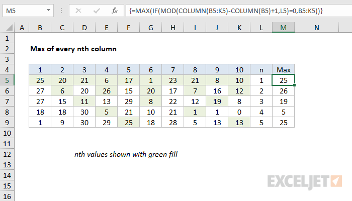 excel-formula-max-of-every-nth-column-exceljet